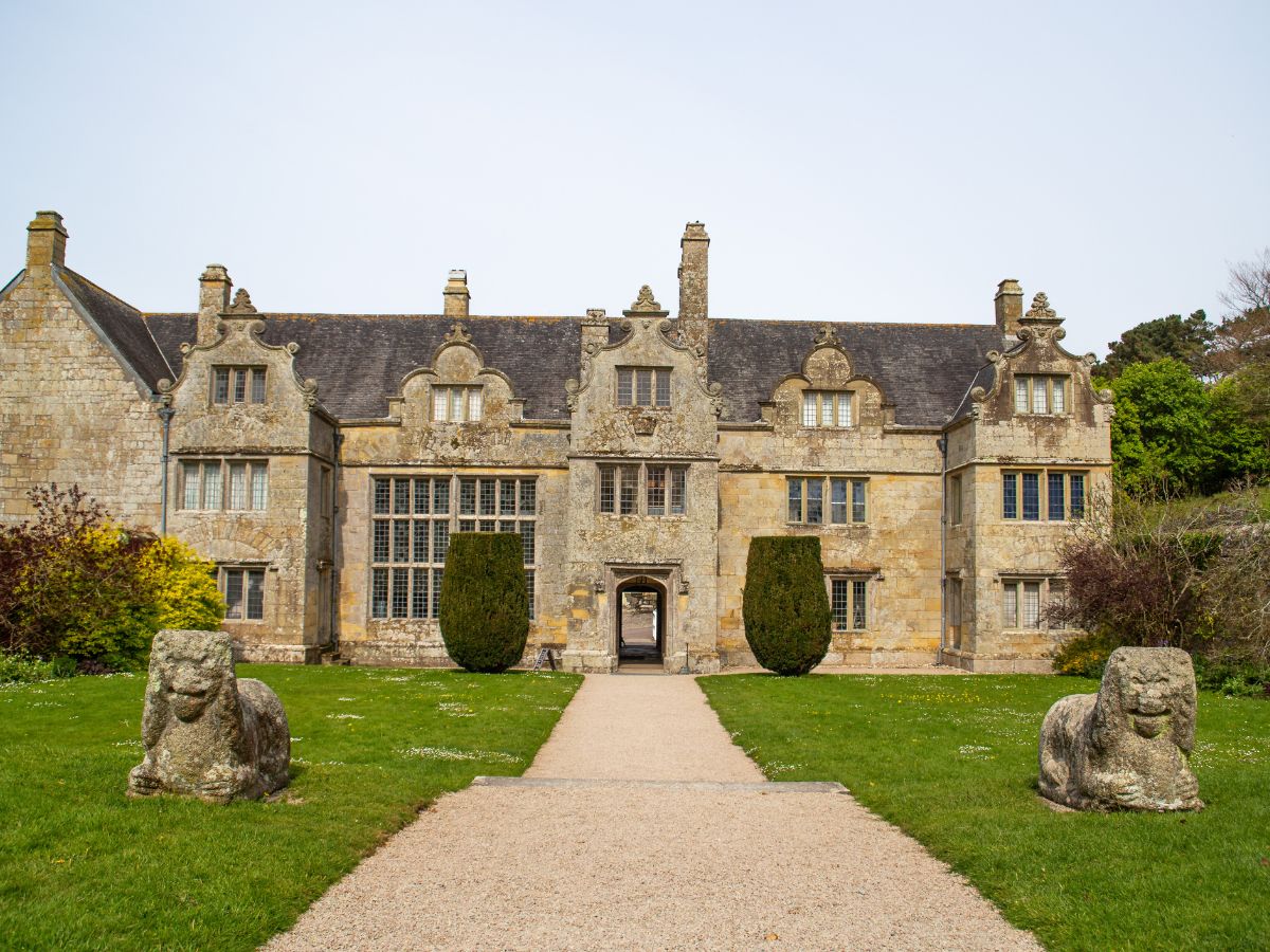 front of Trerice House and Gardens